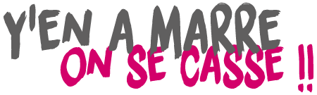 Logo Y'en a marre, on se casse en violet et gris